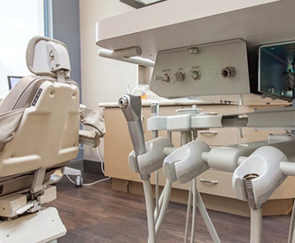 Closeup of in-office periodontal treatment technology