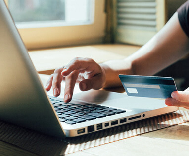 woman using a credit card