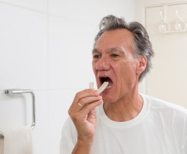 Man wearing mouthguard