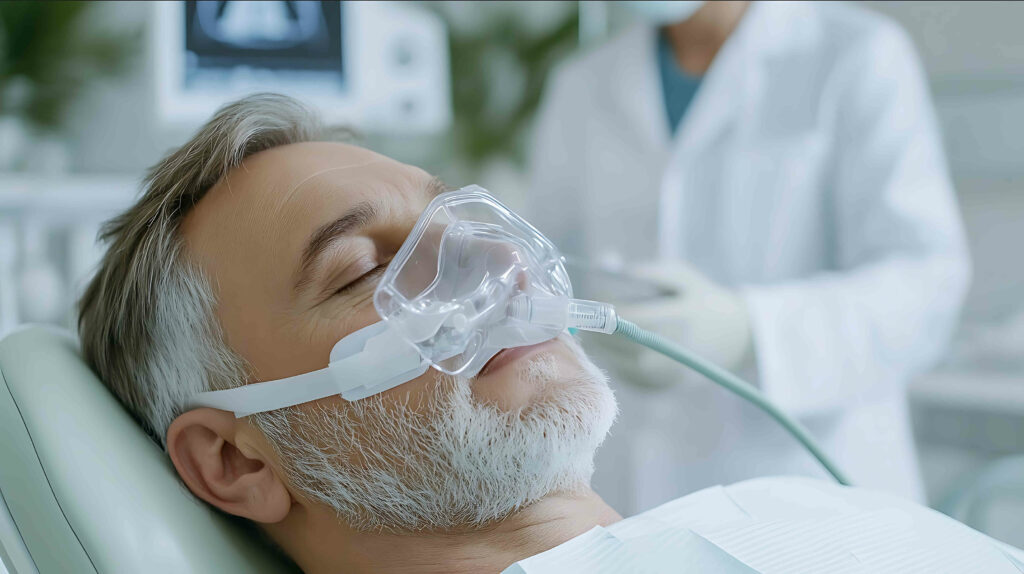 Dental patient undergoing sedation