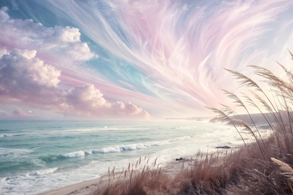 Soothing painting of beach and sky